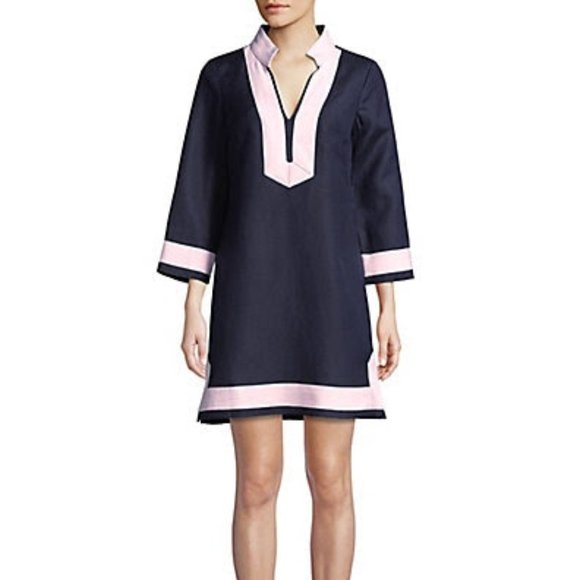 NWT Eliza J Quarter-Sleeve Shift Dress Size 4 Navy - Picture 1 of 2
